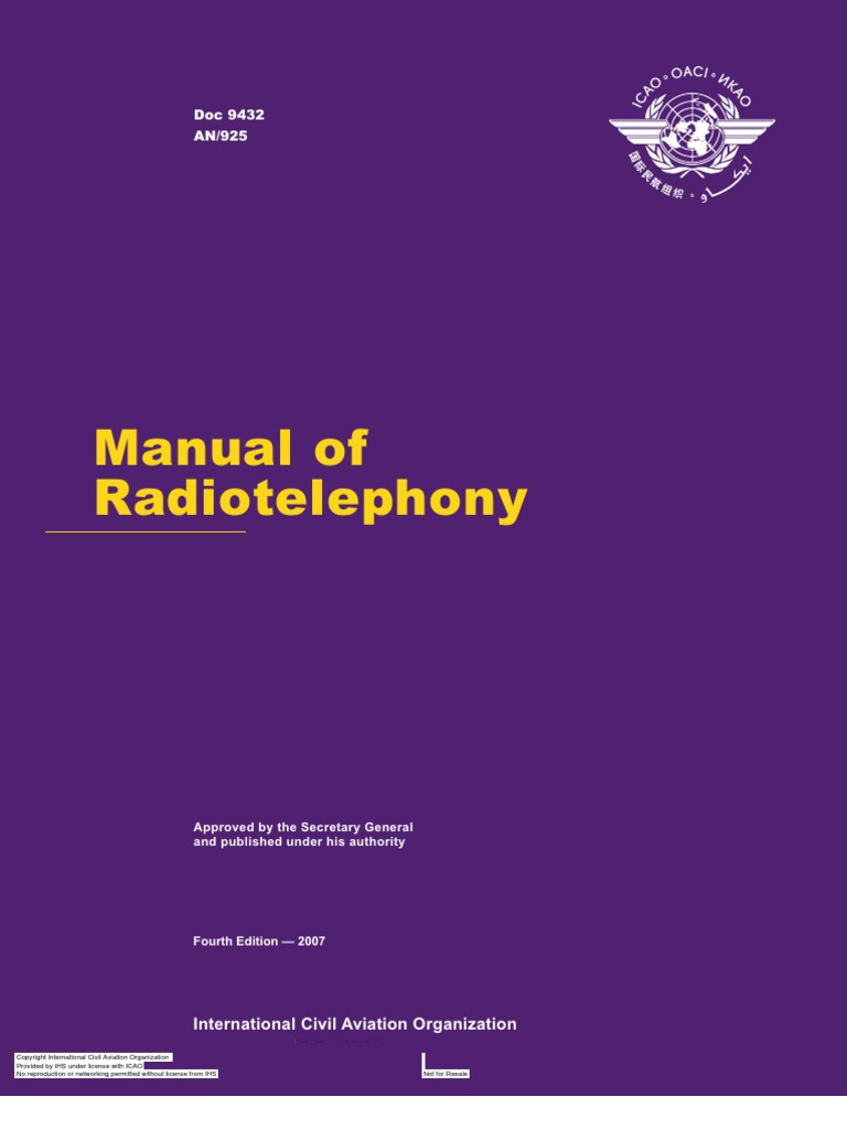 Doc 9432 - Manual of radiotelephony | Instrument Flight Rules | Air