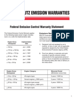 Deutz Emission Warranties: Federal Emission Control Warranty Statement