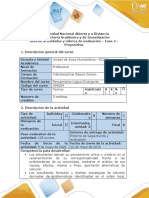 Guía de actividades y rúbrica de evaluación - Fase 4 - Propositiva