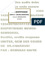 QCM Biophysique Unite 5 Neuro-Sensorielle 1 PDF