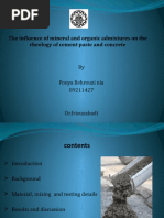 The Influence of Mineral and Organic Admixtures On The Rheology of Cement Paste and Concrete