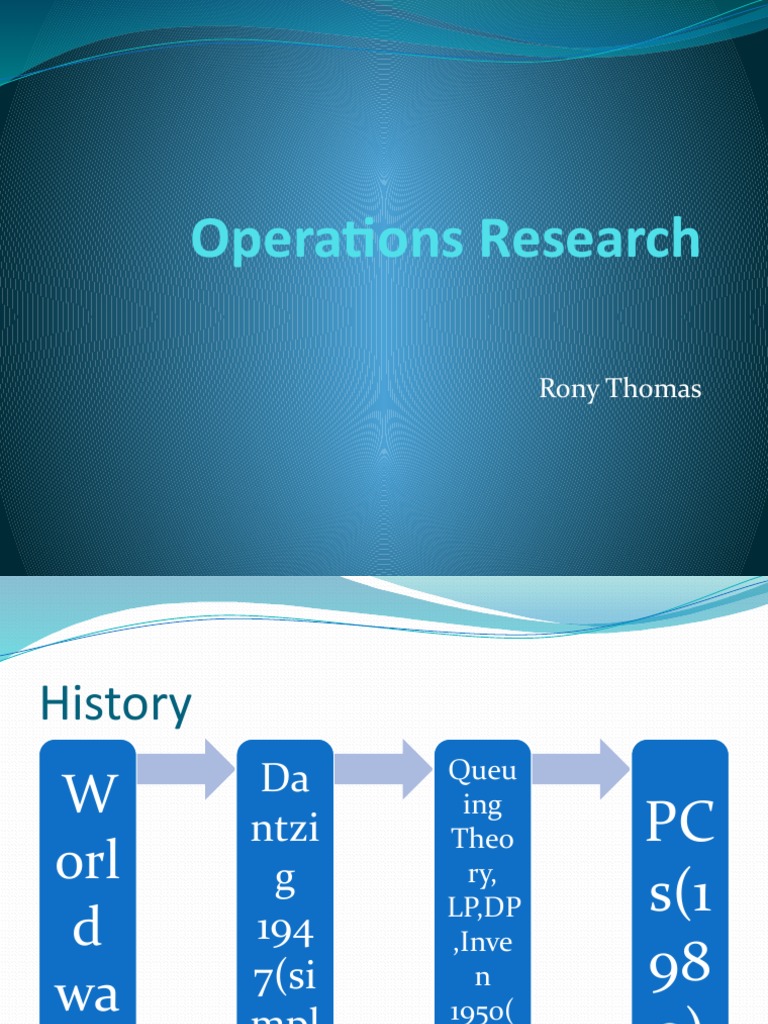 Overview of Operations Research Methods | PDF | Teaching Methods ...