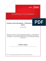 Certificate of Completion - Cooling Load Calculation