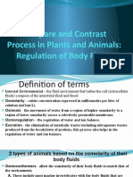 Compare Body Fluid Regulation in Plants and Animals