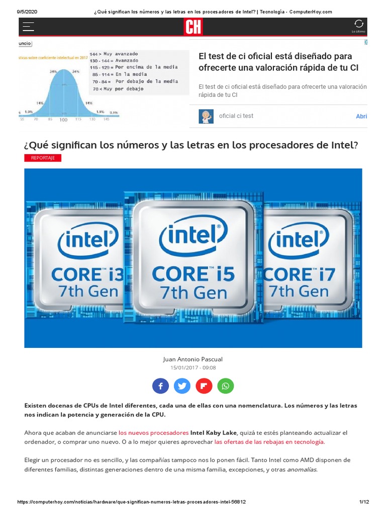 Significado de letras y números Intel | PDF | Microprocesador | Intel