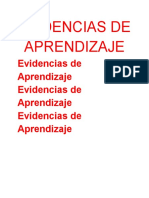 Evidencias de Aprendizaje