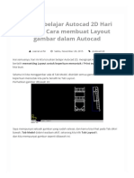 20 Hari Belajar Dasar Autocad 2D Hari #18 - Cara Membuat Layout Gambar Dalam Autocad - Drafter Autocad PDF