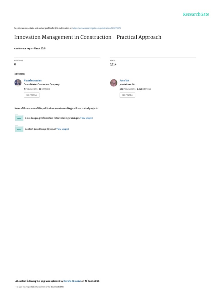 Construction Innovation Management Guide | PDF | Innovation | Collaboration