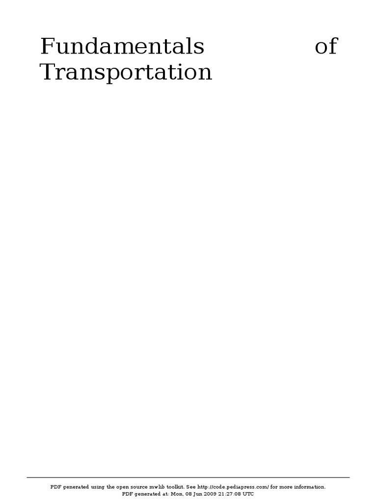 Fundamentals of Transportation PDF | PDF | Controlled Access Highway | Road