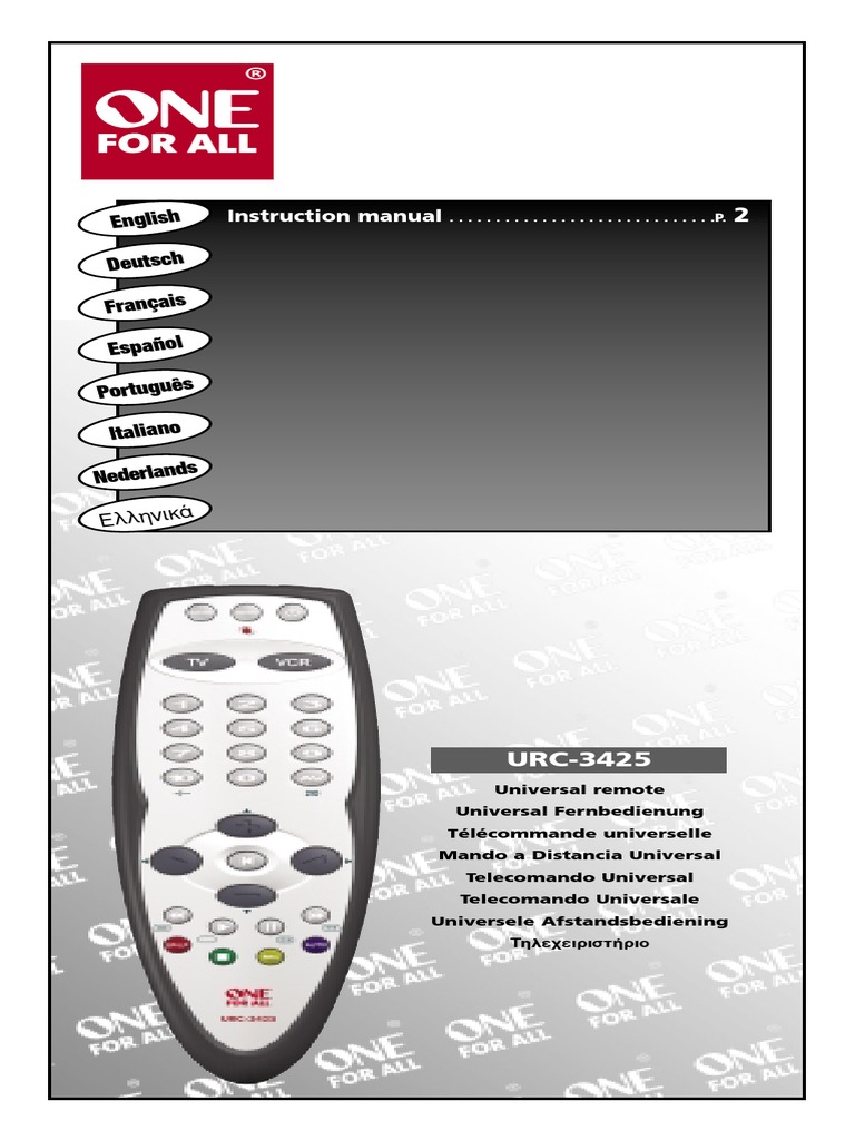 One For All 3425 | PDF | Film And Video Technology | Digital