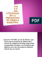 MATERIAS PRIMAS E INSUMOS UTILIZADOS EN LA PREPARACION Dispositivas