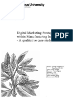 Digital Marketing Strategy Within Manufacturing Industries - A Qualitative Case Study