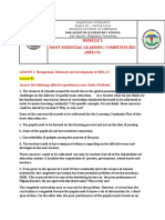 Most Essential Learning Competencies (Melcs) : LESSON 1: Background, Rationale and Development of MELCS