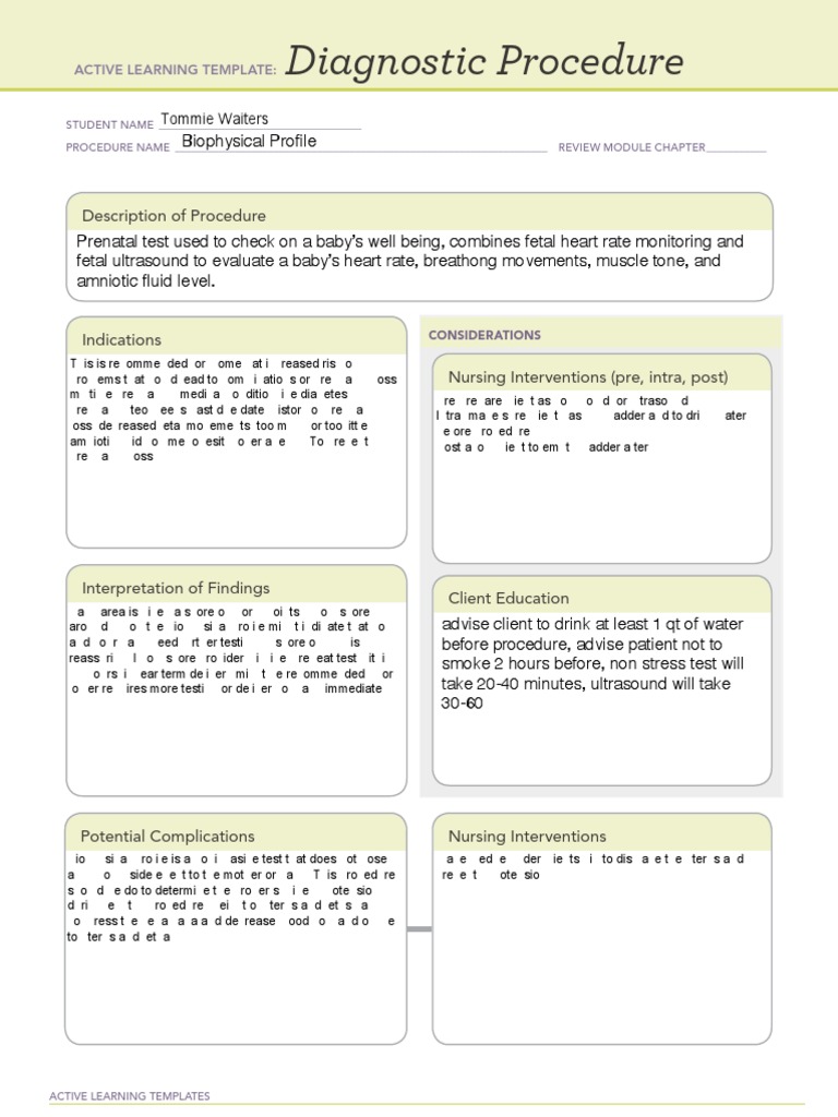 Biophysical Profile PDF | PDF