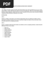 Excercise 1: Developing A Competitive Profile Matrix For My University Purpose