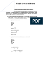 Nayib Orozco Bravo: Evidencia de Producto: Taller Práctico - Métodos de Control de Inventario