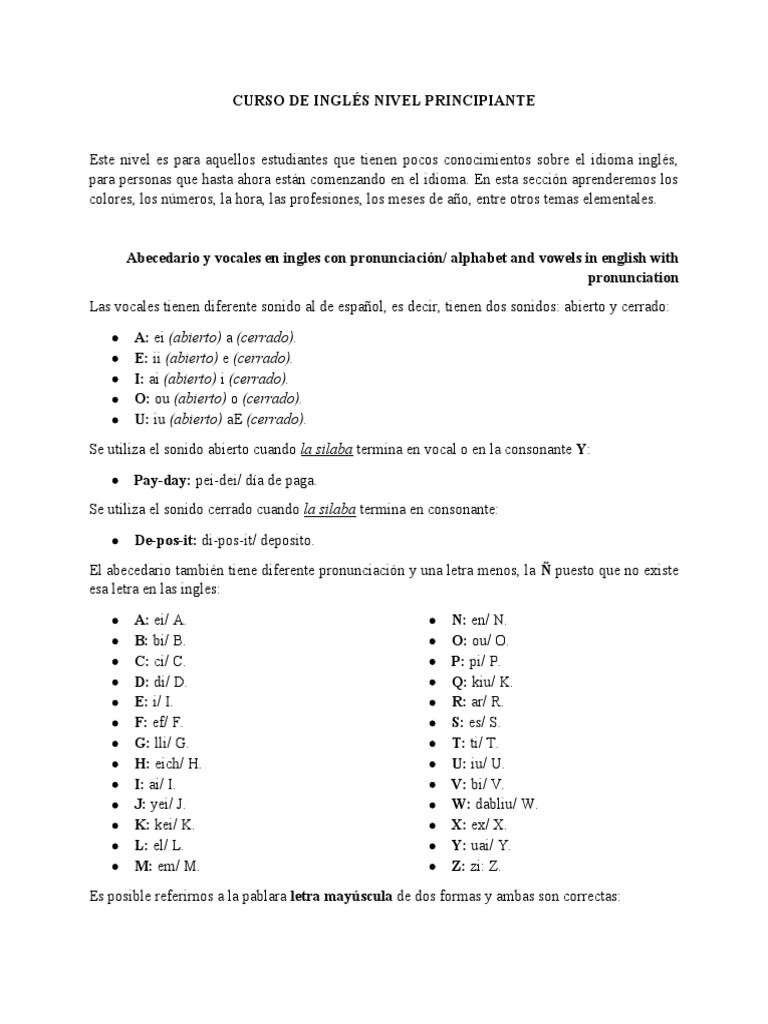 Curso de Inglés para Principiantes | PDF | Pronombre | Adjetivo