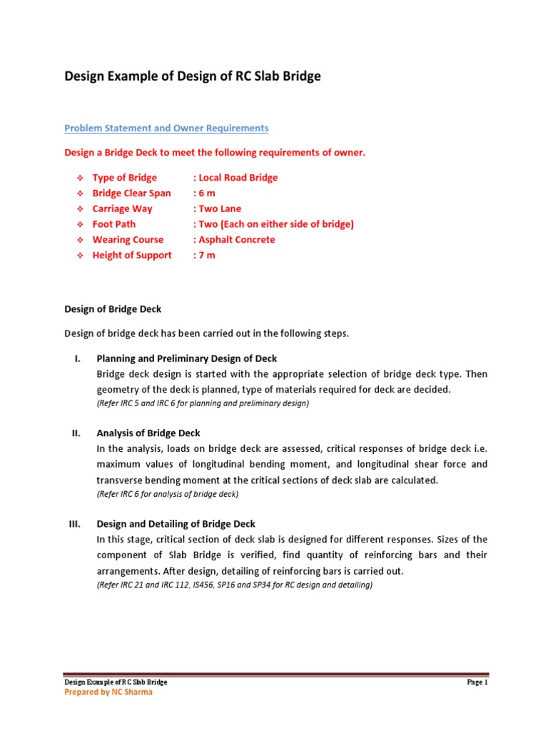 RC Slab Bridge Design Example | PDF | Bridge | Beam (Structure)