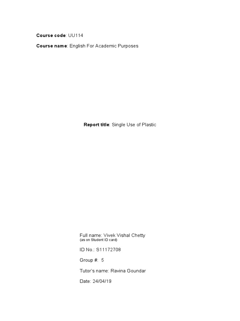 Title Page - Report | PDF