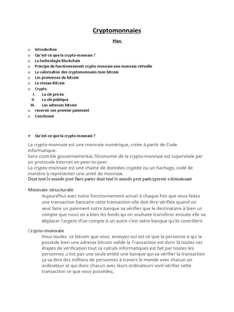 Comprendre la crypto-monnaie et Bitcoin | PDF | Crytomonnaies | Bitcoin