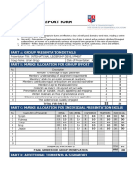 Presentation Report Form: Part A: Group Presentation Details