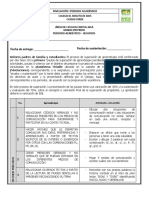 2 Periodo .Nivelación Lengua Castellana - Primero 2020