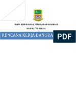 Rencana Kerja Dan Syarat: Dinas Kebudayaan, Pemuda Dan Olahraga Kabupaten Bekasi