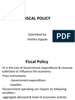 Fiscal Policy: Submitted By: Vinitha Vijayan