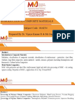 Introduction To Composite Materials Subject Code: 18AE54 Prepared by Dr. Vijaya Kumar R & MR - Gopinath B