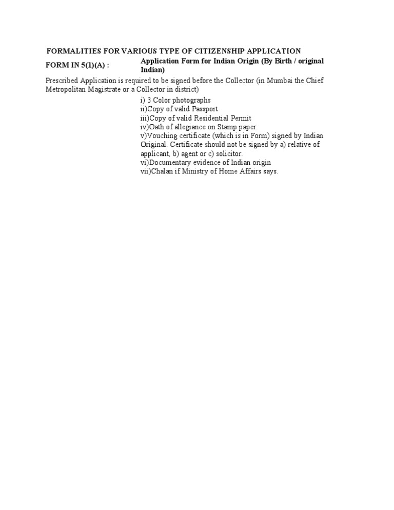 Citizenship Application Form Guidelines | PDF | Law