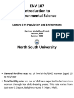 ENV 107 Introduction To Environmental Science: Lecture 8-9: Population and Environment