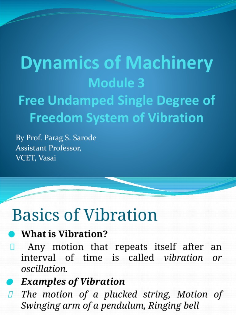 Free Undamped SDOFpart 1 PDF Download Free PDF Oscillation