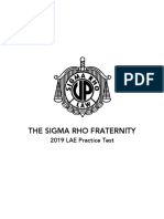 2019 LAE Practice Test - The Sigma Rho Fraternity