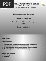 Licenciatura en Derecho Tema: So/Neither: Universidad Autónoma Del Estado de Hidalgo