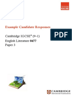 Example Candidate Responses: Cambridge IGCSE (9-1) English Literature 0477 Paper 3