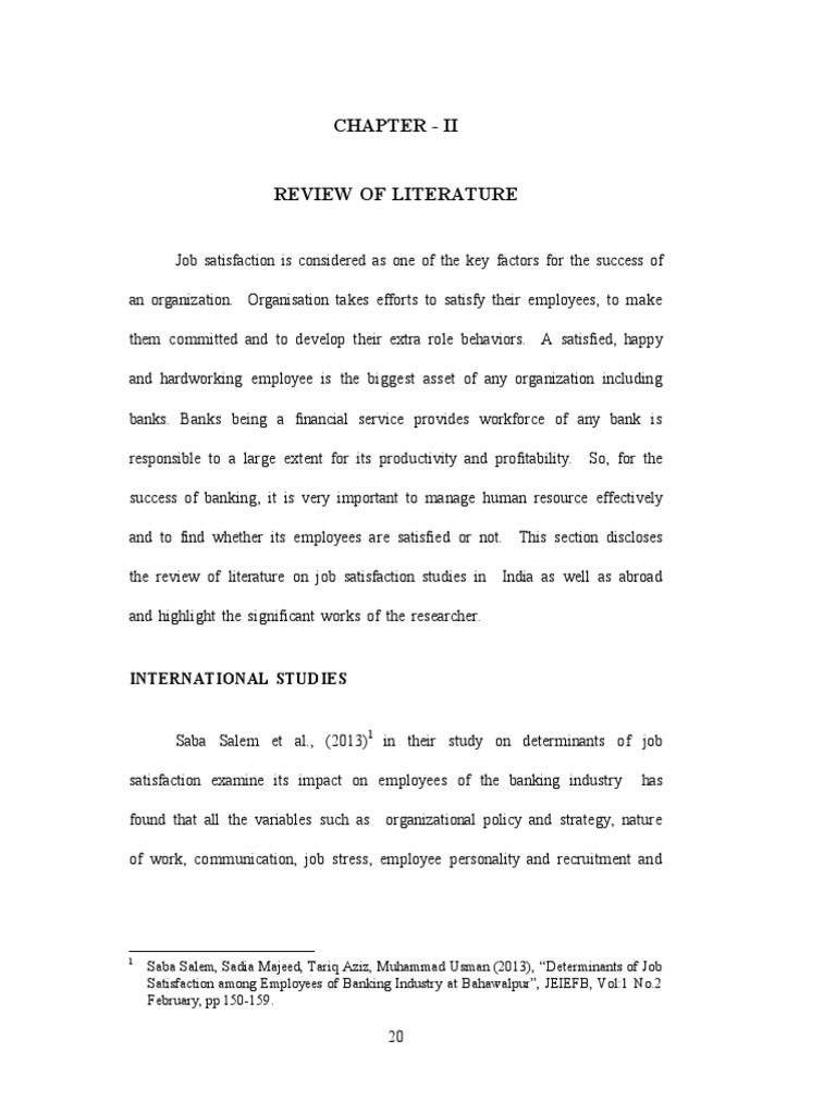 10 - Chapter II PDF | PDF | Job Satisfaction | Employment