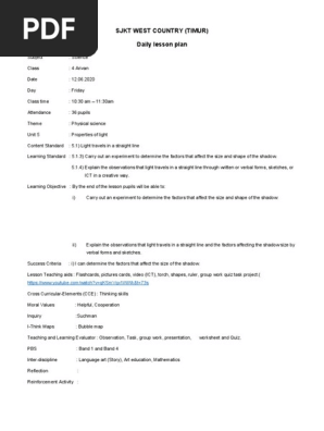 Science lesson plan