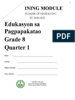 Edukasyon Sa Pagpapakatao Grade 8 Quarter 1: Learning Module