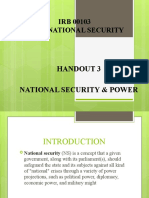 IRB 00103 International Security: Handout 3 National Security & Power