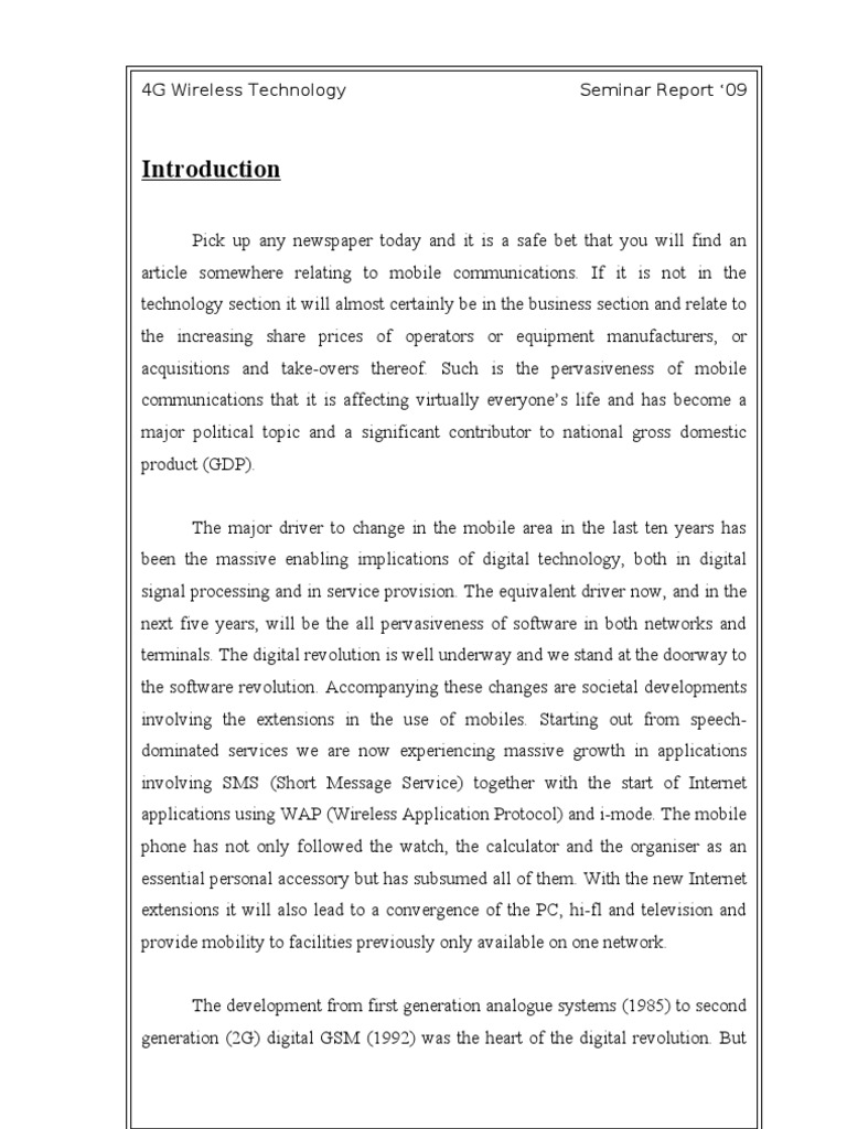 4G Wireless Technology Seminar Insights | PDF | 4 G | 3 G