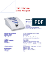 PKL PPC 100 Urine Analyzer: Specifications