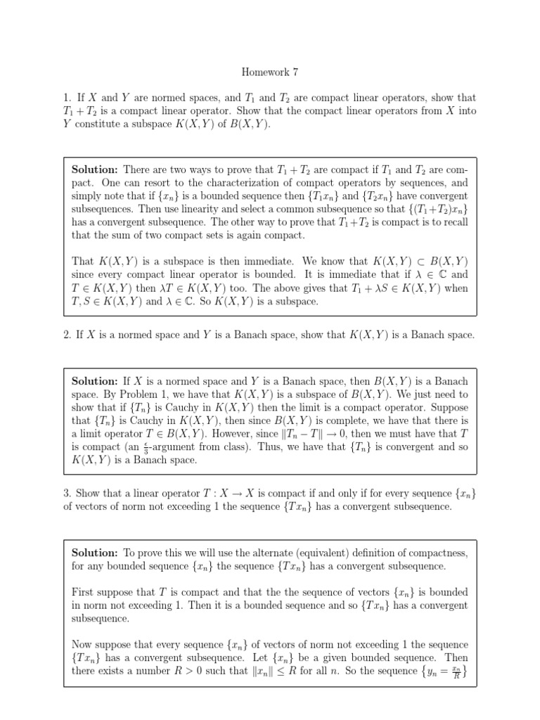 Math6338 Hw7 Pdf Banach Space Sequence