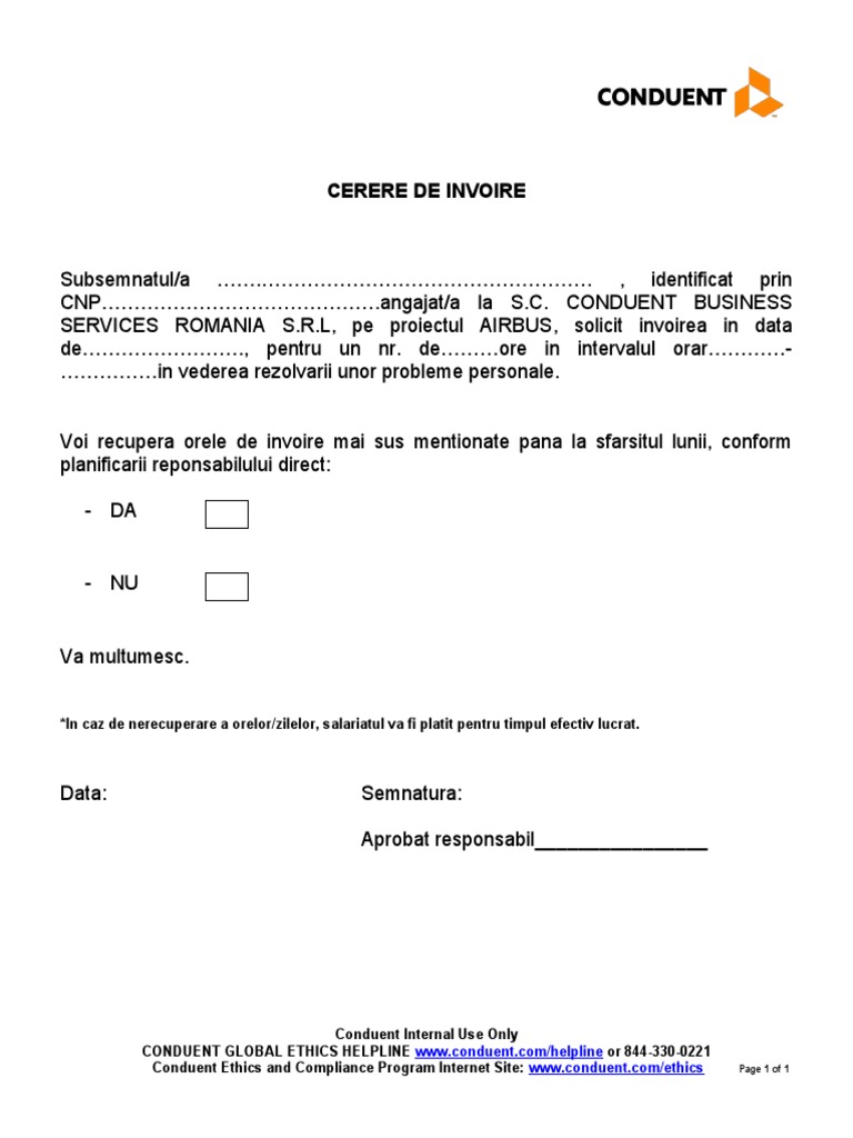Cerere de Invoire Tip | PDF