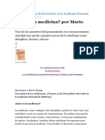 Conferencia el 22 de Noviembre en la Academia Nacional de Medicina