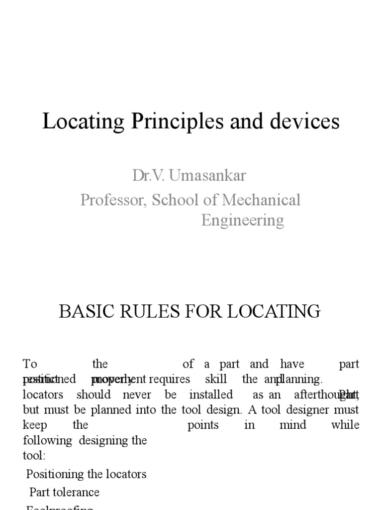 Locating Principles in Jigs and Fixtures | PDF | Valve | Cartesian ...