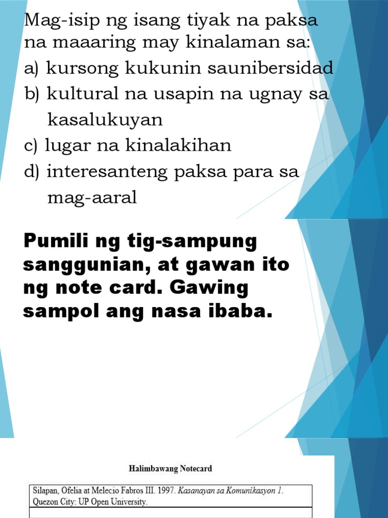 #4 Paggawa NG Note Card | PDF