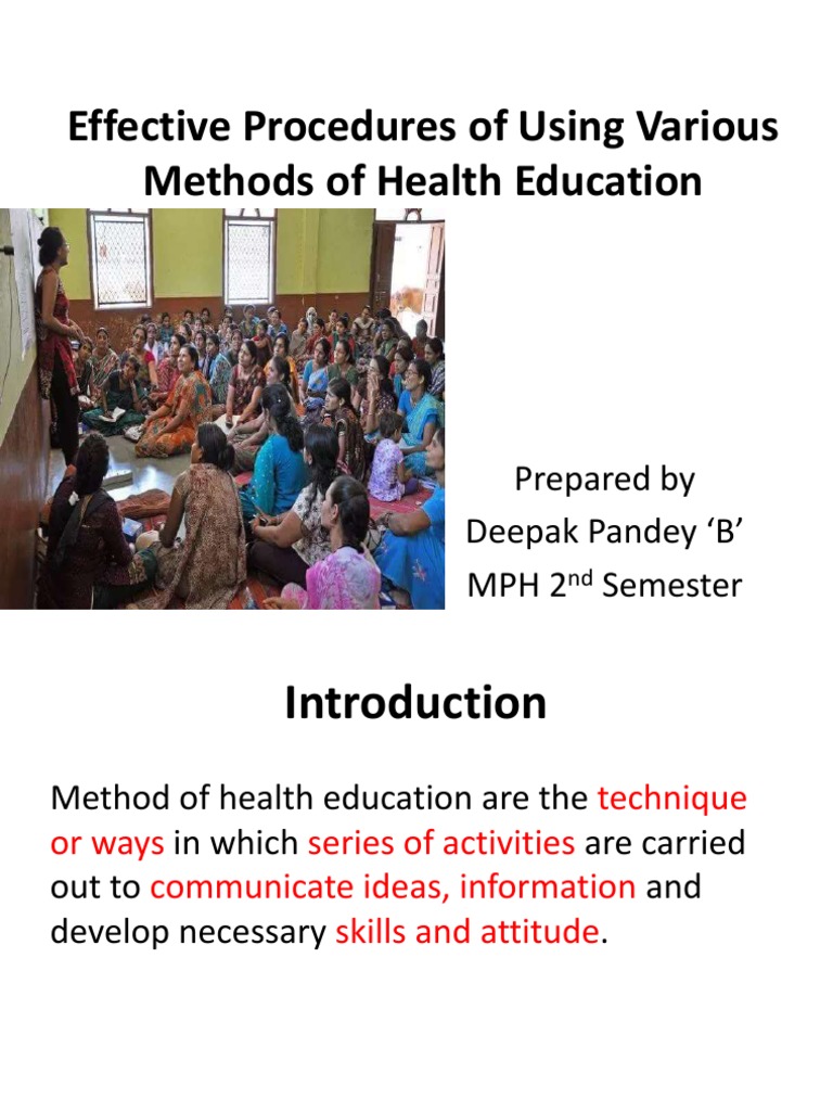 Health Education Methods Explained | PDF | Expert | Interview