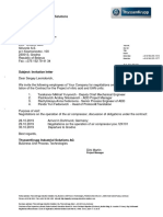 Subject: Invitation Letter: Thyssenkrupp Industrial Solutions Ag P.O. Box 1529 - 65800 Bad Soden/Taunus - Germany