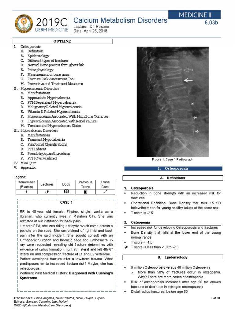 Osteoporosis and Calcium Disorders Overview | PDF | Osteoporosis | Bone