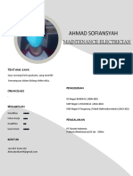 Ahmad Sofiansyah: Maintenance Electrician